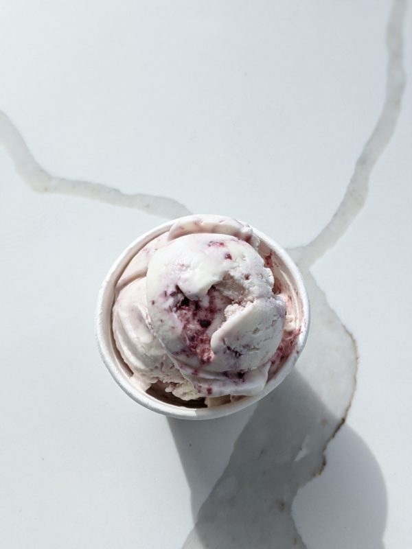 marscarpone with a cherry swirl