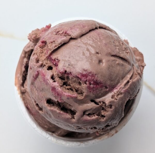milk chocolate with a raspberry swirl